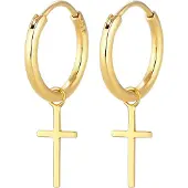 Elli PREMIUM Boucles d'oreilles 'Kreuz' or