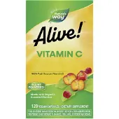 Nature'S Way , Alive!, Vitamine C Soutien Immunitaire, 120 Gélules Végétariennes