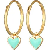 Elli Boucles d'oreilles or / vert pastel