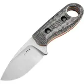 Kizer Cutlery Beaver 1078A2 Stonwashed Nitro-V, Black Micarta, couteau fixe