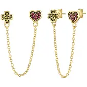 Glanzstücke Boucles d'oreilles jaune d'or / vert