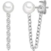 Glanzstücke Boucles d'oreilles argent / blanc perle