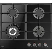 Amica DP6413LZBG, Noir, Encastré, Gaz, 4 zone(s), Haut à gauche