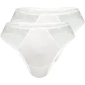 Sassa String 'DOTTED MESH' blanc cassé