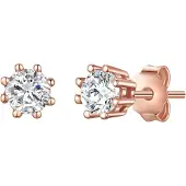 Lulu & Jane Boucles d'oreilles or rose / blanc