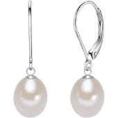 Lulu & Jane Boucles d'oreilles argent / blanc perle