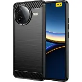 Screen Guard Professional Carbon Brushed Soft TPU Hülle (Xiaomi Poco F7 Pro), Coque pour téléphone portable, Noir