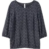 Sheego Tunique bleu nuit / blanc