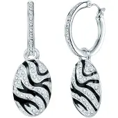 Lulu & Jane Boucles d'oreilles noir / argent / blanc