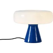 QAZQA Lampe de table rétro bleue avec blanc - Knob