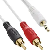 InLine 2m RCA/3.5mm Stereo câble audio 3,5 mm Blanc