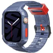 Skinarma Band+Case Saido 2in1 Apple Watch 45/44mm dark blue (44 mm, 45 mm, Acier inoxydable, Plastique), Sangles de montre, Bleu