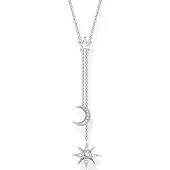 Thomas Sabo Chaîne étoile et lune en argent, (Argent 925, Argent sterling 925, 40 cm)