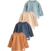 Next T-Shirt beige / bleu pastel / bleu foncé / marron