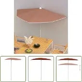 The Living Store Demi-parasol avec mât 180x90 cm Terracotta-Rouge
