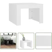 The Living Store Table basse blanche 50x50x35 cm bois composite