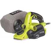 Ryobi Raboteuse - 750 W - largeur 82 mm - profondeur 2 mm - feuillure 0-12 mm + 2 lames réversibles. 2 guides parallèles - EPN7582NHG