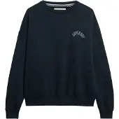 Superdry pour femme. W2012446A Athletic Relaxed Printed Crew Sweatshirt navy (M), Casuel, Coton, Marine