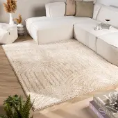 FRAAI Tapis scandinave - Lova Arches Beige | 80x150 cm | Rectangulaire | Pile haute