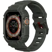 Skinarma Band+Case Mecha 2in1 Apple Watch 49mm olive (Matières plastiques, Silicone, TPU), Sangles de montre, Vert