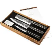 Forged Brute Set De Couteaux 3pcs, Couteau Chef + Couperet + Couteau Menager -