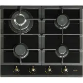 CATA RCI 631, Noir, Encastrable, Gaz, Acier inoxydable, 4 zones
