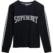 Superdry pour femme. W6012134A Athletic Essentials Graphic Sweatshirt navy (L), Casuel, Coton, Manche longue, Marine