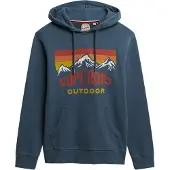 Superdry pour homme. M2014296A Mountain Relaxed sweat-shirt bleu (XL), Casuel, Coton, Manche longue