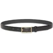 Calvin Klein Ceinture 'Emblem Print Rectangular Buckle' noir