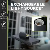 HOFTRONIC™ - Applique murale LED dimmable 8W E27 IP44 Noir