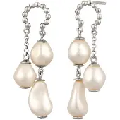 Elli PREMIUM Boucles d'oreilles argent / blanc perle