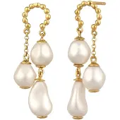 Elli PREMIUM Boucles d'oreilles or / blanc perle
