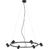 QAZQA Suspension moderne noire à 6 lumières - Jeana Circle