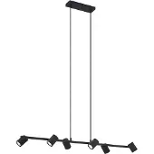 QAZQA Suspension moderne noire à 6 lumières - Jeana Straight