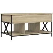vidaXL Table basse chêne Sonoma 100x55x50 cm bois composite et métal