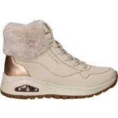 SKECHERS Bottines à lacets 'Uno' beige clair / or