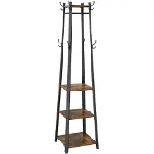 Vasagle Vestiaire, 43 x 43 x 180 cm, Style rustique, Marron Rustique et Noir LCR80X