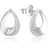 Beneto Boucles D'oreilles Intemporelles En Argent Agup1788l