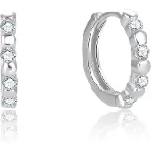 Beneto Boucles d'oreilles élégantes en argent avec zircons clairs AGUC2714 (L), (Argent)