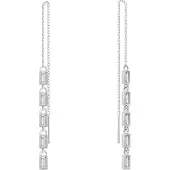 Brilio Silver - Boucles d'oreilles chaîne étincelantes avec zircons clairs EA1009W