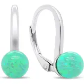 Brilio Silver - Charmantes boucles d'oreilles en argent avec opales synthétiques EA387WG, (Pierres synthétiques)