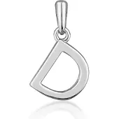 JVD Pendentif lettre "D" minimaliste en argent SVLP0948XH2000D, (Argent)