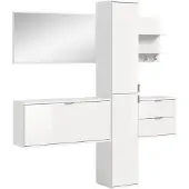 Ebuy24 ProjektX ensemble d'armoires de rangement 5 éléments blanc brillant.