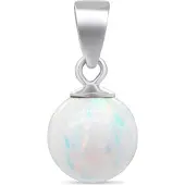 Brilio Silver Silver - Suspension moderne en argent avec opale synthétique blanche PT110W