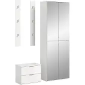 Ebuy24 ProjektX ensemble d'armoires de rangement 4 éléments blanc brillant.