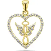 Brilio Silver - Pendentif ludique plaqué or avec zircons PT20Y, (Argent)