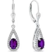 Brilio Silver - Impressionnantes boucles d'oreilles en argent avec zircons violets EA310WAM