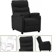 The Living Store Fauteuil Relax Noir Similicuir