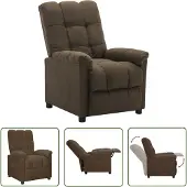 The Living Store fauteuil inclinable tissu marron