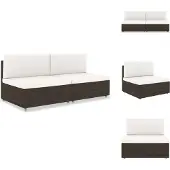 The Living Store Modulares 2-Sitzer-Sofa Poly Rattan Braun